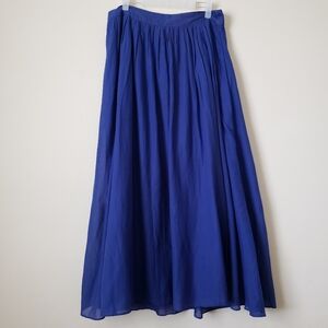 J. Crew 10 Royal Blue Maxi Cotton Skirt Lined